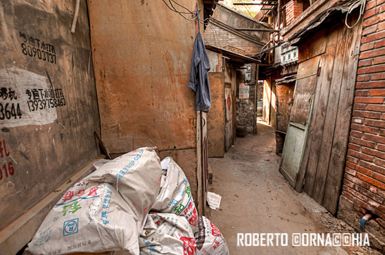 Un angolo del quartiere degli hutong di Pechino