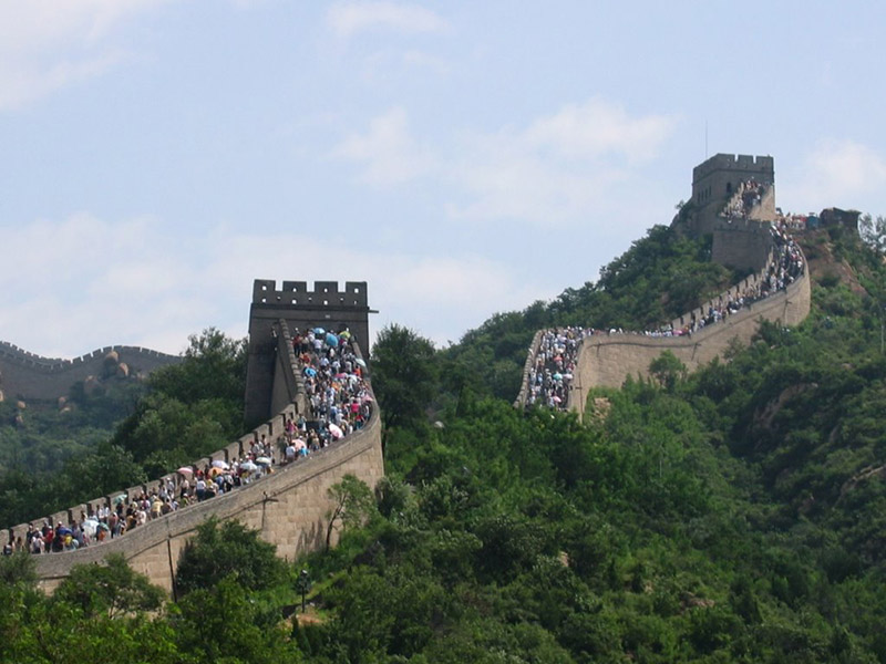 Le folle che assalgono Badaling in estate